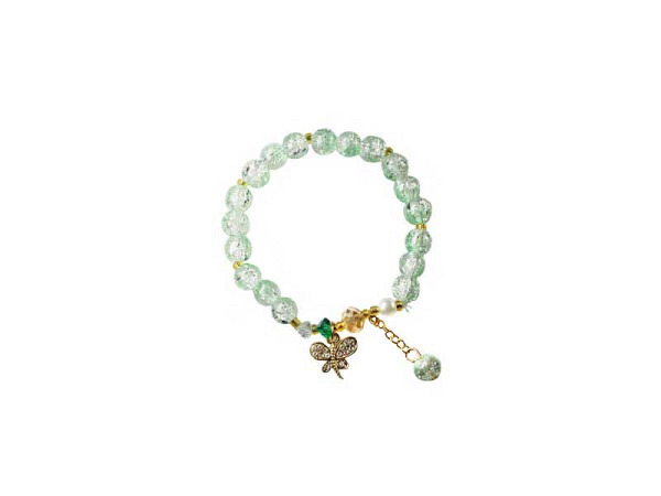 Armband Pracht Glasperlen Schmetterling Grün