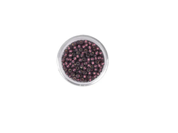 Rocailles Pracht Perlen 2,6mm amethyst matt mit silbereinzug