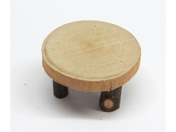 Miniatur Möbel Tisch Holz rund 5cmDx2,8cmH