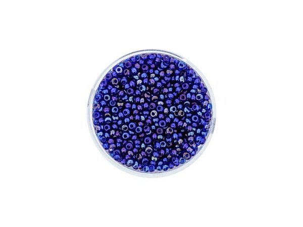 Rocailles Pracht Perlen 2,6mm dunkelblau rainbow 17g