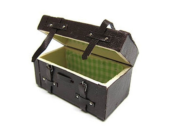 Miniatur Deko Koffer braun 60x30x35mm zum Öffnen