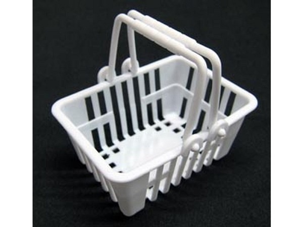 Miniatur Deko Einkaufskorb weiss 65x45mm