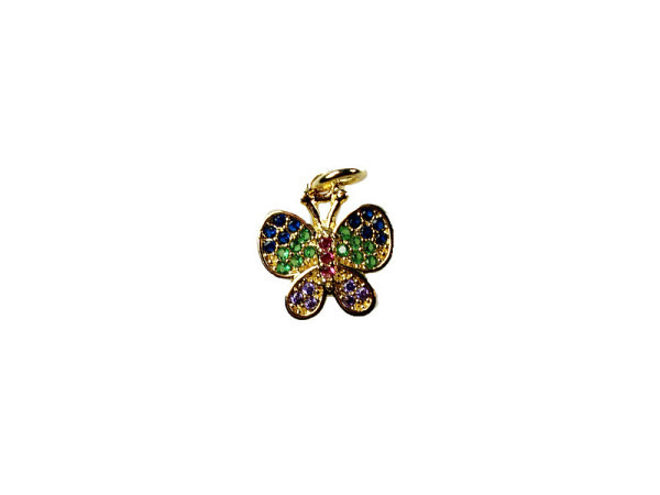 Anhänger Pracht Schmetterling gold 13mm