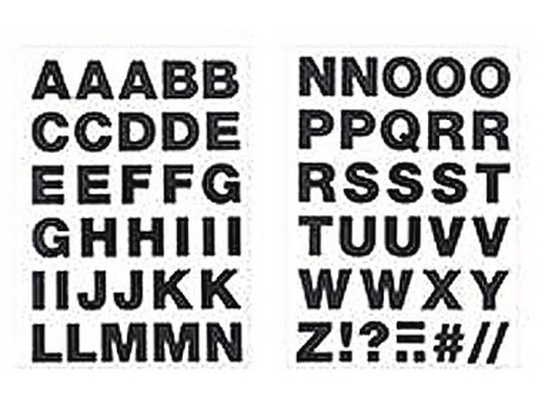 Bügelmotive Patch Alphabet schwarz 