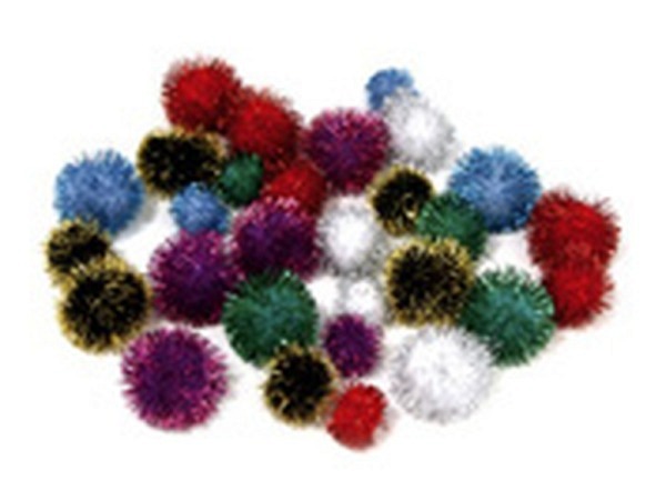 Pompom Rayher Metallicpompons 80Stk