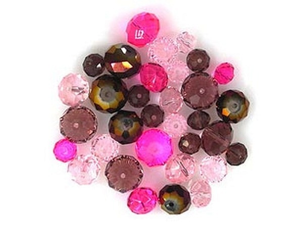 Glasperlen Pracht Glasschliffperlen pink