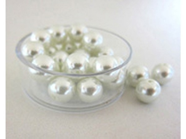 Glaswachsperlen Pracht Renaissance weiss 8mm