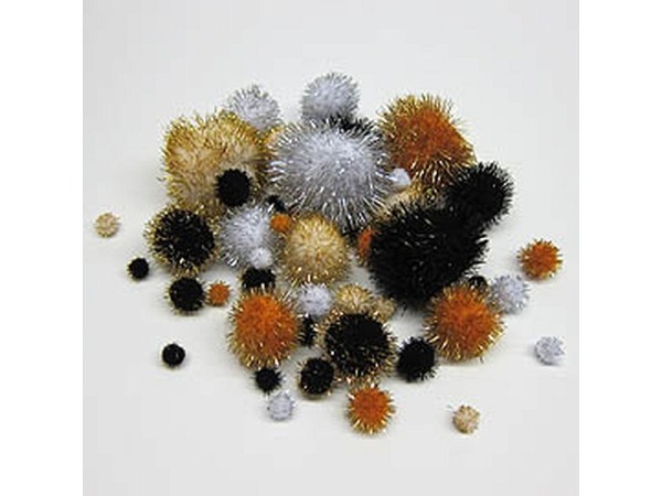 Pompom Rayher Metallic-Pompons schwarz-gold