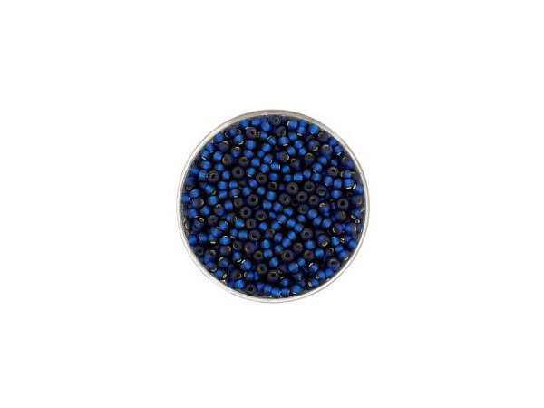 Rocailles Pracht Perlen 2,6mm montan matt mit silbereinzug