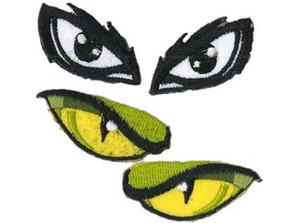 Bügelmotive Patch Augen gefährlich