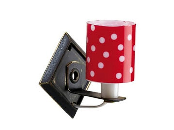 Miniatur Lampe Wandlampe rot mit Punkten