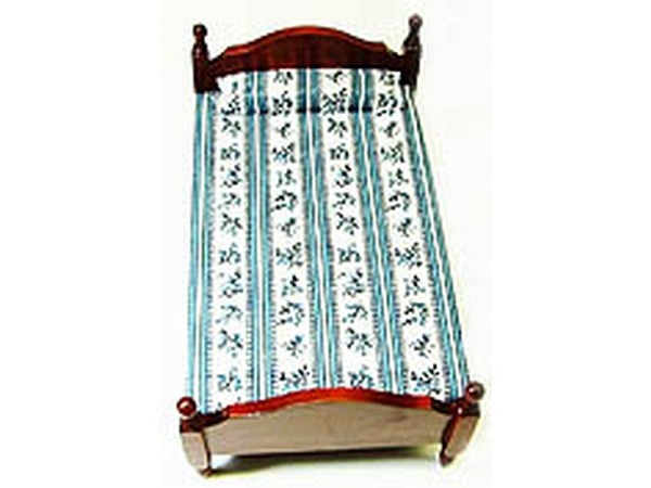 Miniatur Möbel Bett 160x100x80mm weiss/blau