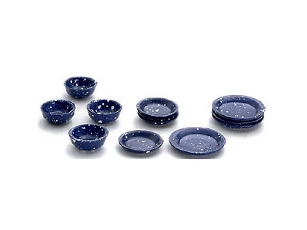 Miniatur Küche Geschirr-Set blau