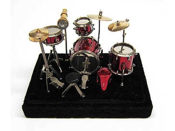 Miniatur Musik Schlagzeug rot/go