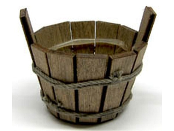 Miniatur Möbel Holzbottich dunkel 40x30mm