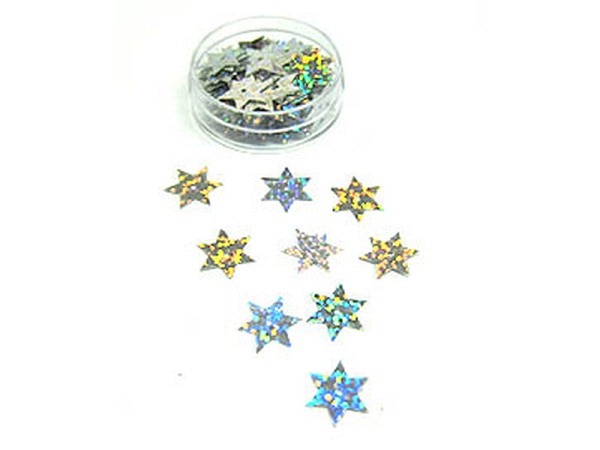 Sternpailletten Bottsa Motivpailletten 15mm Hologramm silber