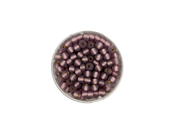Rocailles Pracht Perlen 4,5mm amethyst matt mit Silbereinzug