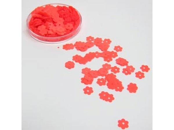 Blumenpailletten Brody Trims Blümchen Pailletten 6mm neon orange