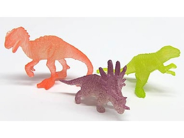 Miniatur Tierfiguren Gummi-Leucht-Dino farblich