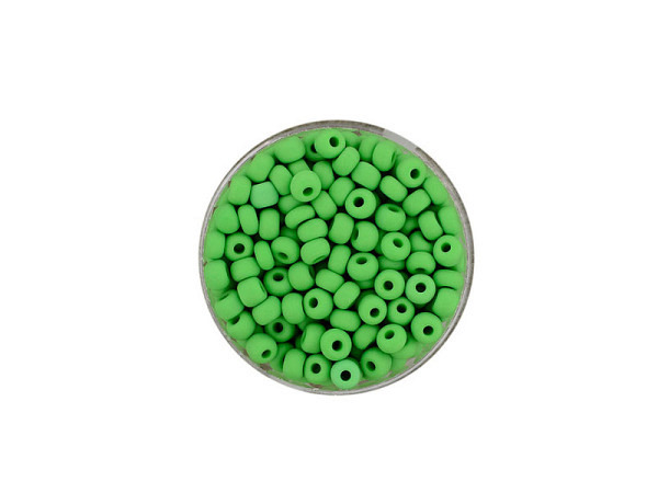Rocailles Pracht Perlen 4,5mm grün matt