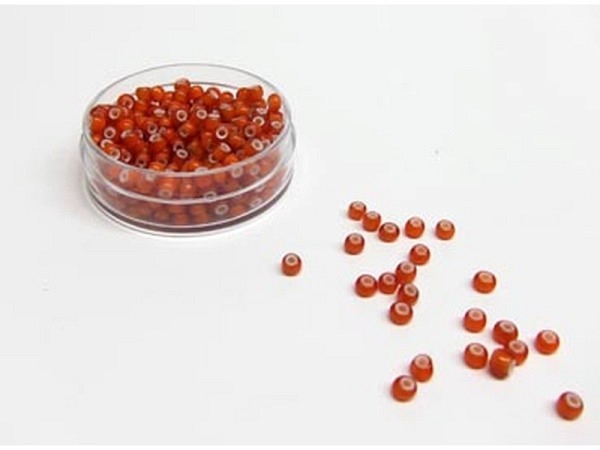 Glasperlen Hudsons Bay Glasperlen 2,2-3mm orange mit Weisseinzug