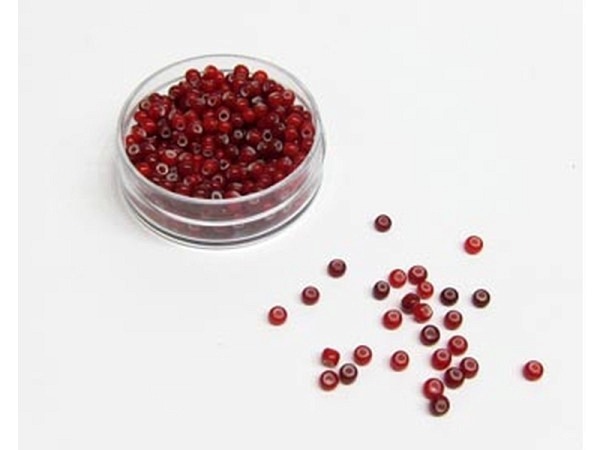 Glasperlen Hudsons Bay Glasperlen 2,2-3mm rot mit Weisseinzug