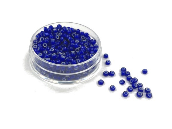 Glasperlen Hudsons Bay Glasperlen 2,2-3mm dunkelblau mit Weisseinzug