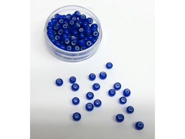 Glasperlen Hudsons Bay Glasperlen 5mm ultramarine mit Weisseinzug