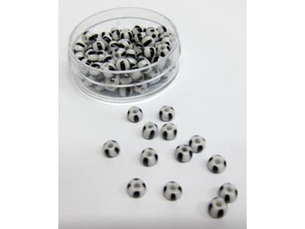 Glasperlen Hudsons Bay Glasperlen 5mm weiss-schwarz gestreift