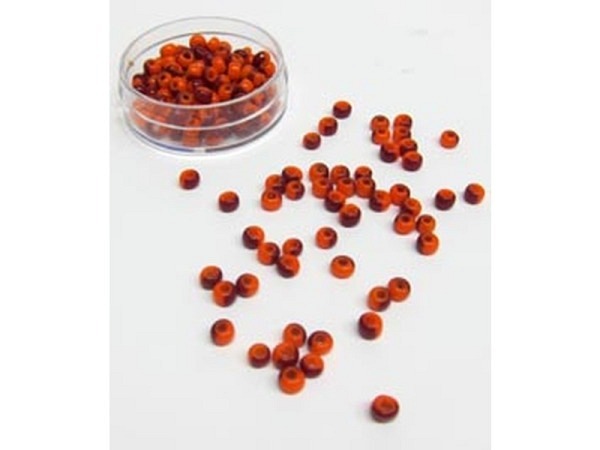 Glasperlen Hudsons Bay Glasperlen 5mm orange-rot gestreift