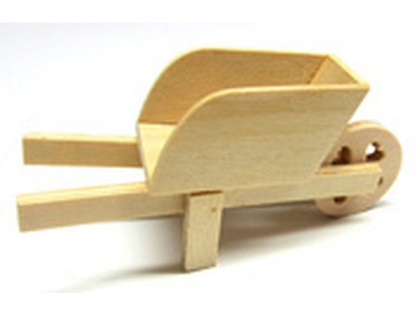 Miniatur Garten Holzschubkarre 120mm