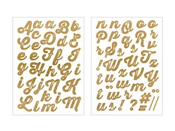 Bügelmotive Patch ABC Glitter