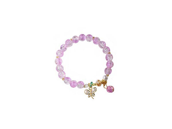 Armband Pracht Glasperlen Schmetterling Lila