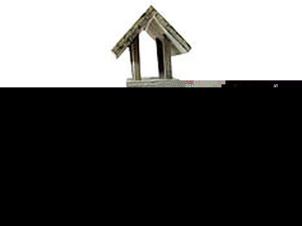 Miniatur Garten Vogelhaus 7/5x4x3,5cm auf Stand