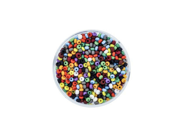 Rocailles Pracht Perlen 2,6mm mix matt mit silbereinzug