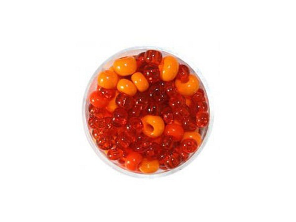 Glasperlen Farbenspiel Rocaillesmix orange 35g