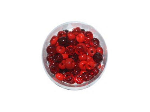 Glasperlen Farbenspiel Rocaillesmix rot 35g