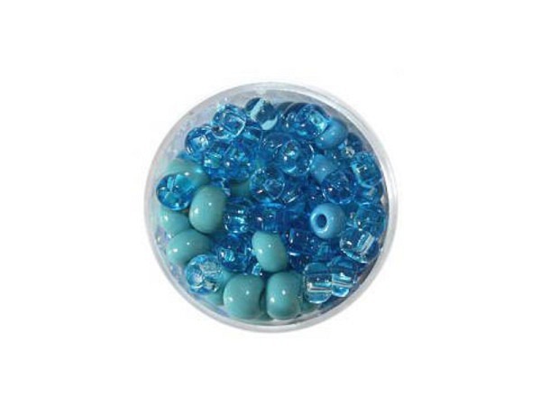 Glasperlen Farbenspiel Rocaillesmix aqua 35g