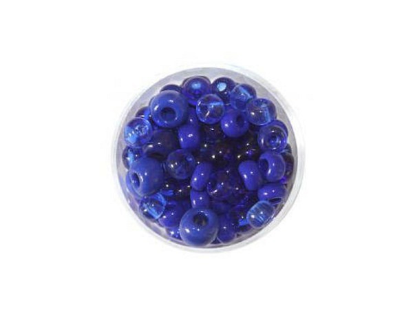 Glasperlen Farbenspiel Rocaillesmix blau 35g