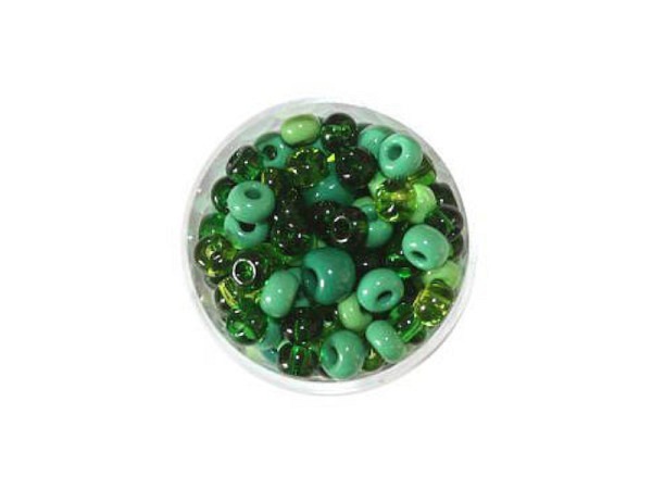 Glasperlen Farbenspiel Rocaillesmix grün 35g