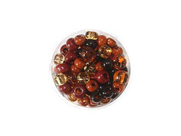 Glasperlen Farbenspiel Rocaillesmix braun 35g