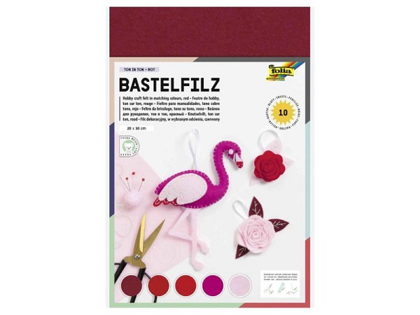 Filz Folia Bastelfilz Ton-in Ton Mix rot