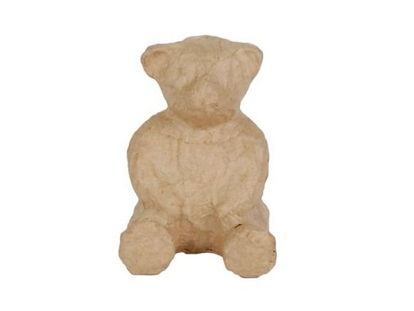 Pappmache Decopatch Pappmaché-Figur Bär sitzend, Grösse XS 