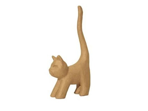 Pappmache Decopatch Pappmaché-Figur Katze stehend, Grösse XS 
