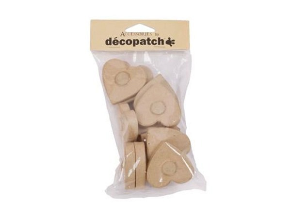 Pappmache Decopatch Pappmache-Magnet Herz 12er Set
