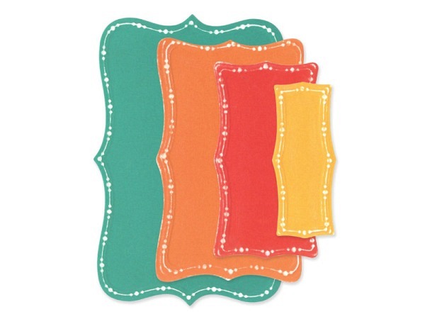 Stanzschablone Sizzix Framelits Doris Dotted Top Note Stanzformen-Set