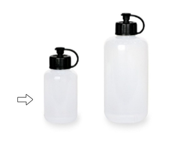 Flasche Lascaux Plastik 85ml transparent leer mit Deckel
