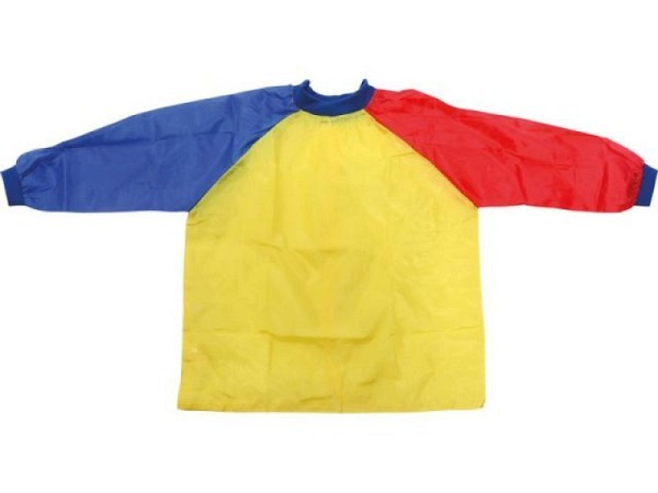 Malschürze M+M rot-blau-gelb für Kinder 