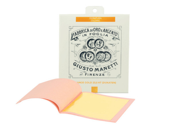 Blattgold Manetti Dukaten Doppelgold 23,5Karat 25Blatt 80x80mm lose