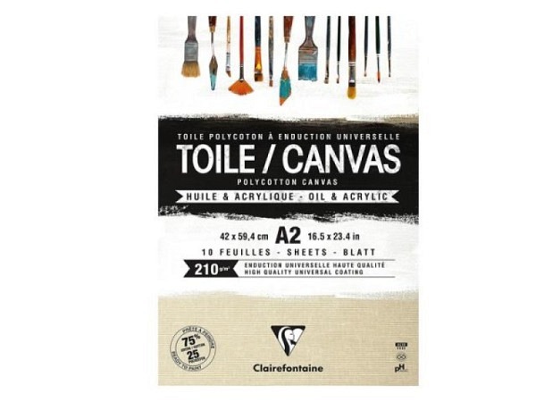Leinwand Clairefontaine Polycotton Grain de sable A2 10 Blatt 